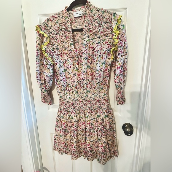 Tanya Taylor Imogen Dress in Confetti - Floral Smocked Dress - size XS - EUC - Picture 10 of 16